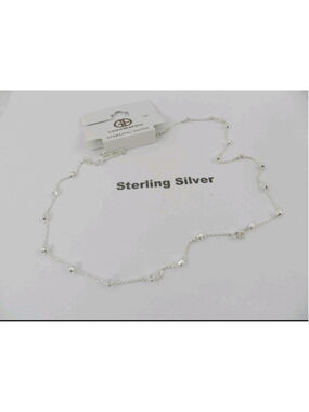 Giani Bernini Beaded Station Chain Necklace in Sterling Silver 18"